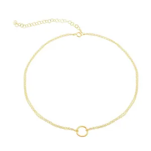 Sterling Silver GP Double Strand with Open Circle Choker