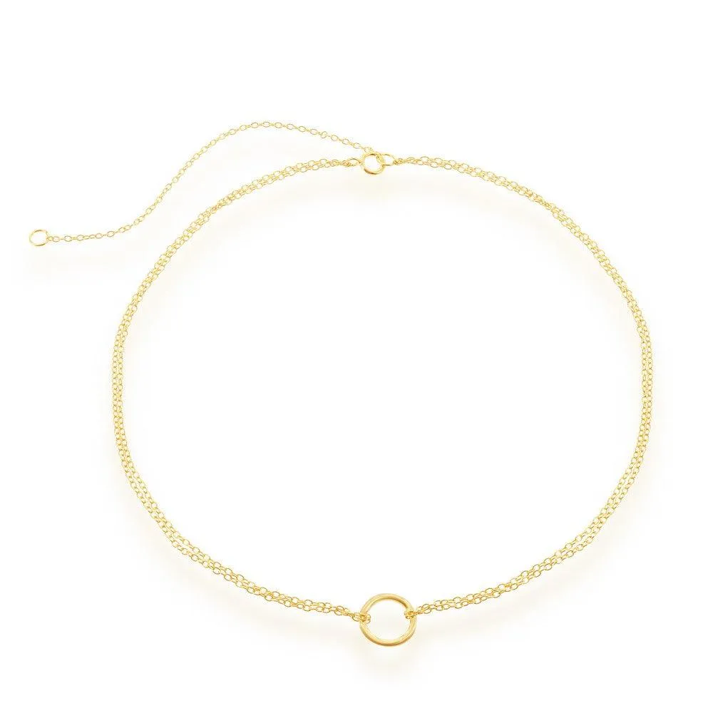 Sterling Silver GP Double Strand with Open Circle Choker
