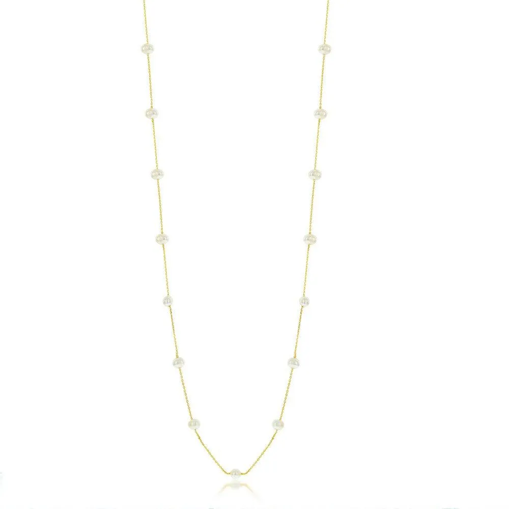 Sterling Silver GP Freshwater Pearls By The Yard Necklace