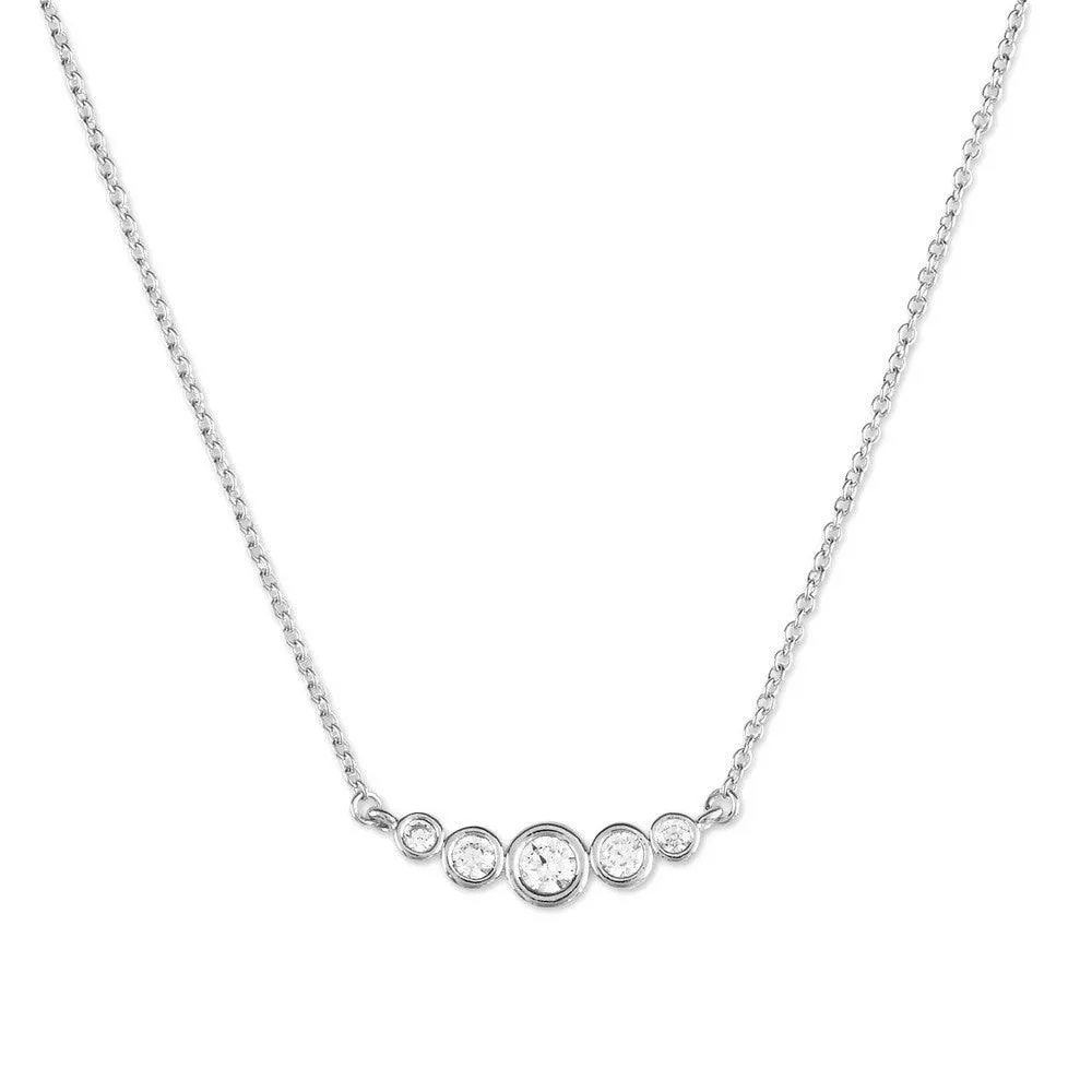 Sterling Silver Graduating Micro Pave CZ Necklace