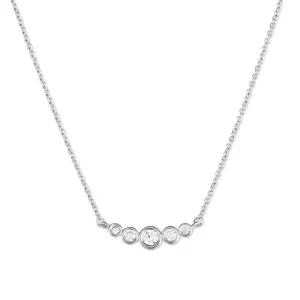 Sterling Silver Graduating Micro Pave CZ Necklace