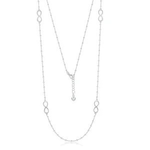 Sterling Silver Infinity Design Beads Necklace