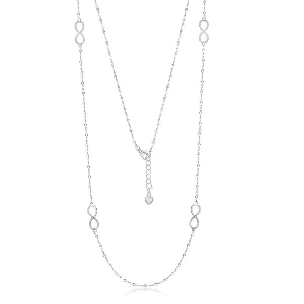 Sterling Silver Infinity Design Beads Necklace