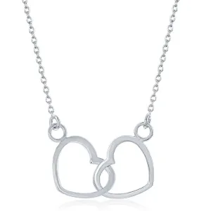 Sterling Silver Interlocking Heart Necklace