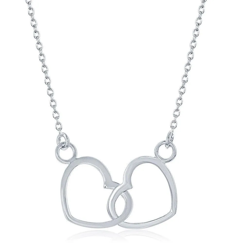 Sterling Silver Interlocking Heart Necklace