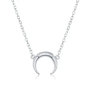 Sterling Silver Italian Small Horn Necklace