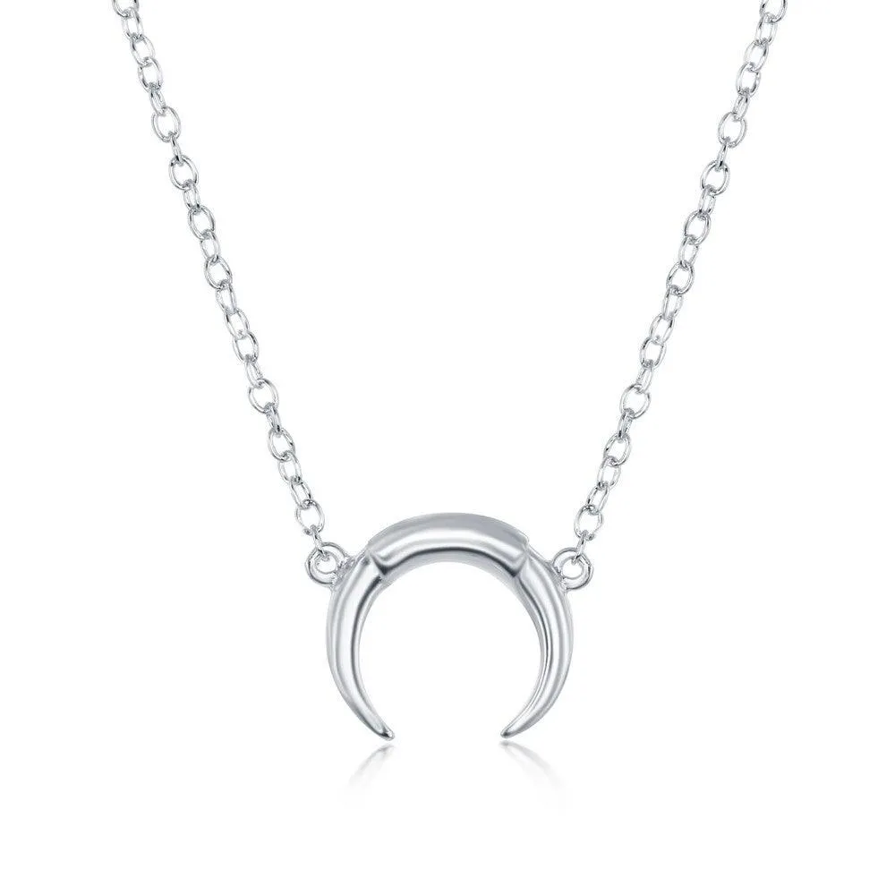 Sterling Silver Italian Small Horn Necklace