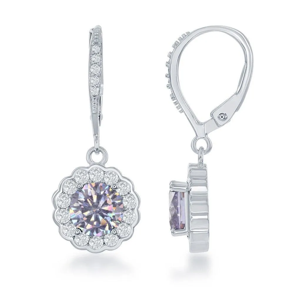 Sterling Silver June Birthstone CZ Necklace and Earrings Set