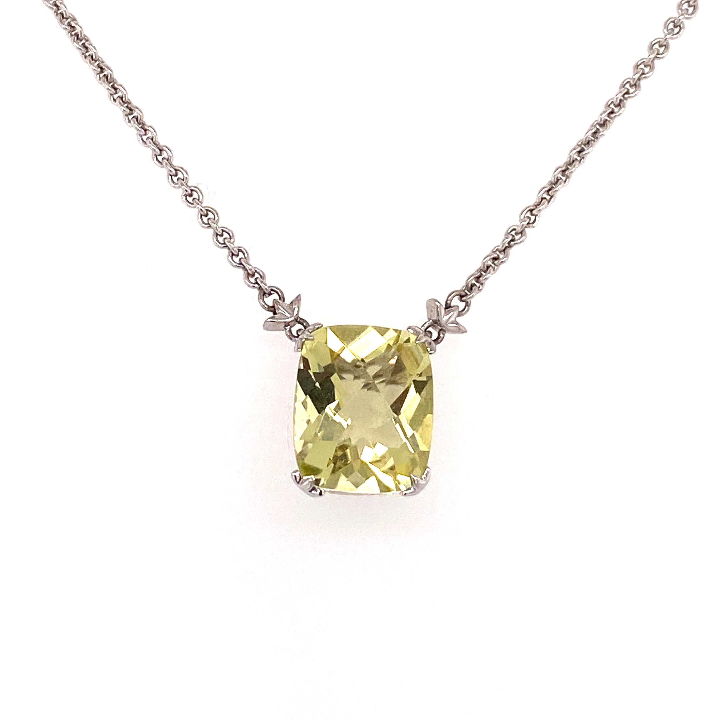 sterling silver lemon quartz necklace