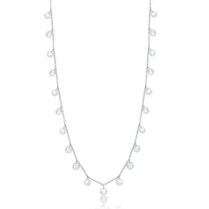 Sterling Silver Linked Cubic Zirconia Necklace