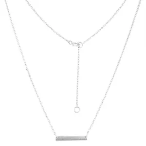 Sterling Silver Matte Bar Design Necklace