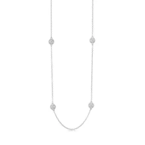Sterling Silver Micro Pave By the Yard Necklace