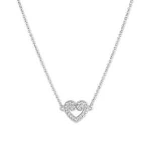 Sterling Silver Micro Pave Curled Heart Necklace