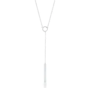 Sterling Silver Open Circle Hanging Bar Necklace