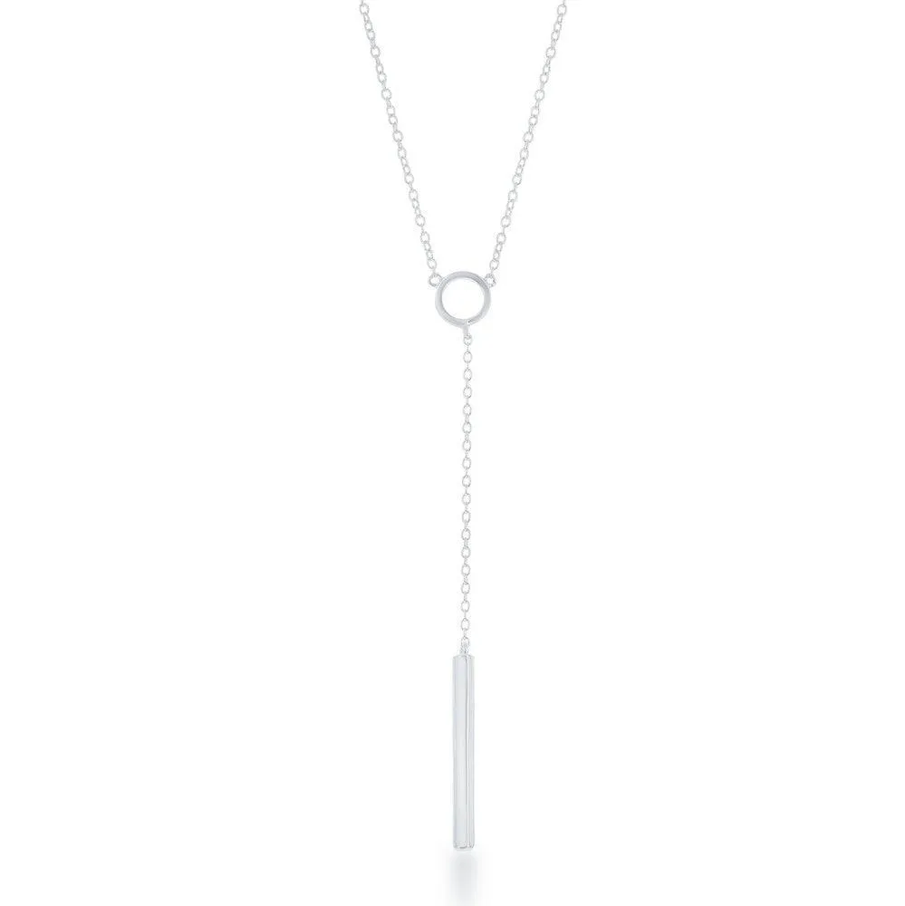 Sterling Silver Open Circle Hanging Bar Necklace