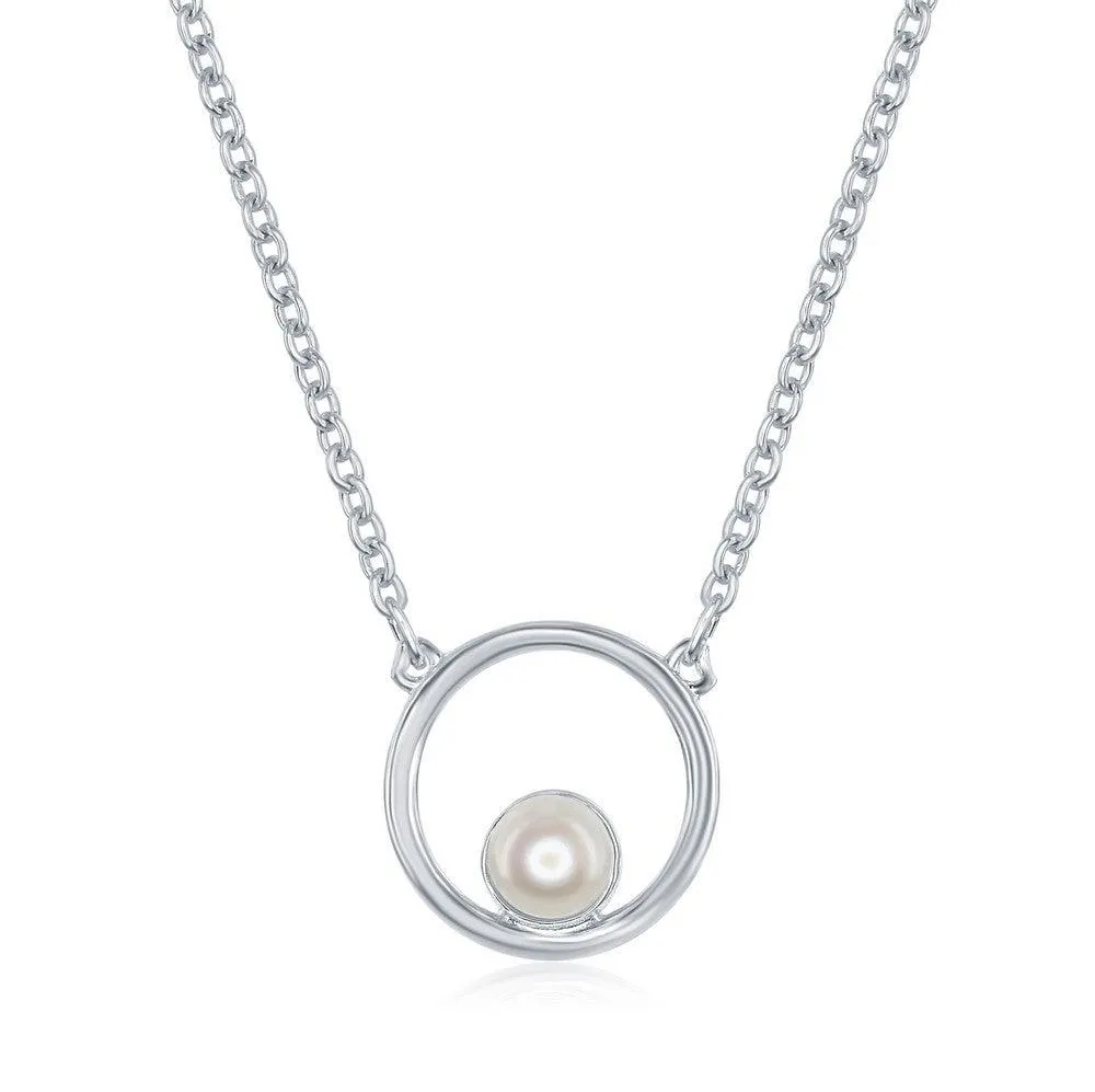 Sterling Silver Open Circle with FWP Necklace