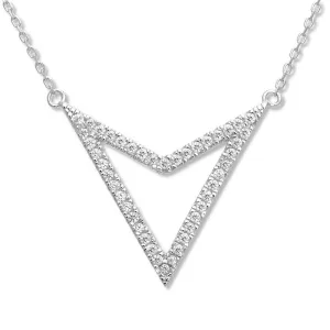 Sterling Silver Open CZ Arrow Necklace