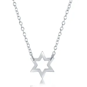 Sterling Silver Open Star Design Necklace
