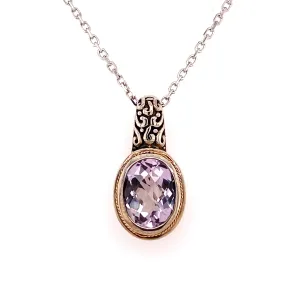 Sterling Silver Pink Amethyst Necklace