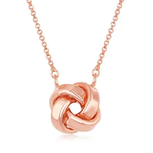 Sterling Silver Rose Gold Plated Love Knot Necklace
