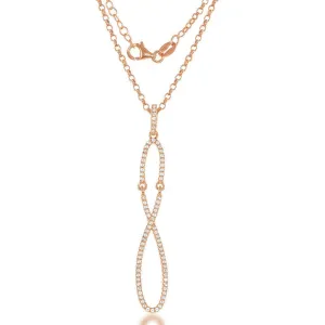 Sterling Silver Rose GP White Topaz 0.616 cttw Necklace
