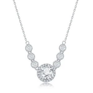 Sterling Silver Round Cubic Zirconia Necklace