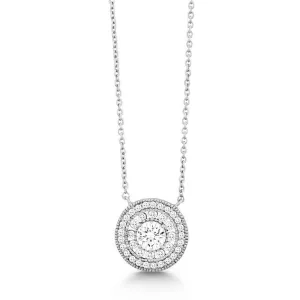 Sterling Silver Round Micro Pave Necklace