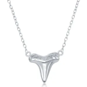 Sterling Silver Shark Tooth Design Necklace