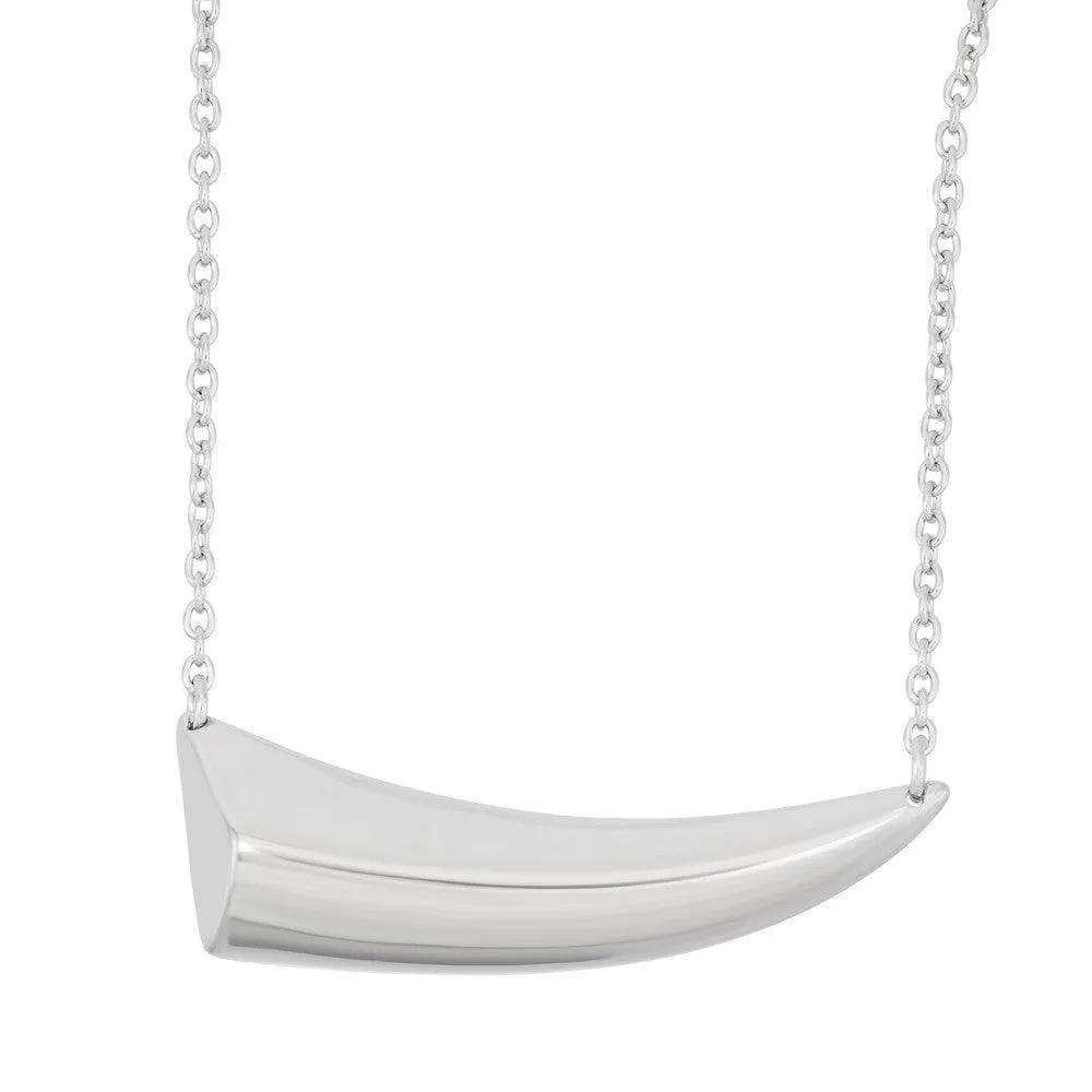 Sterling Silver Sideways Shiny Spike Necklace