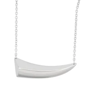 Sterling Silver Sideways Shiny Spike Necklace
