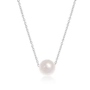 Sterling Silver Single Threaded 10mm Freshwater Pearl Necklace