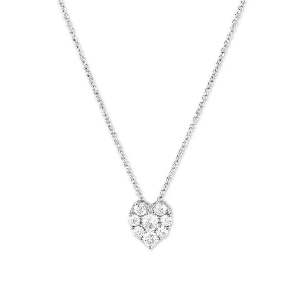 Sterling Silver Small Heart CZ Necklace