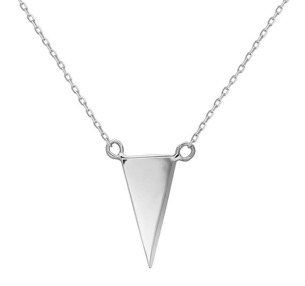 Sterling Silver Thin Flat Triangle Necklace