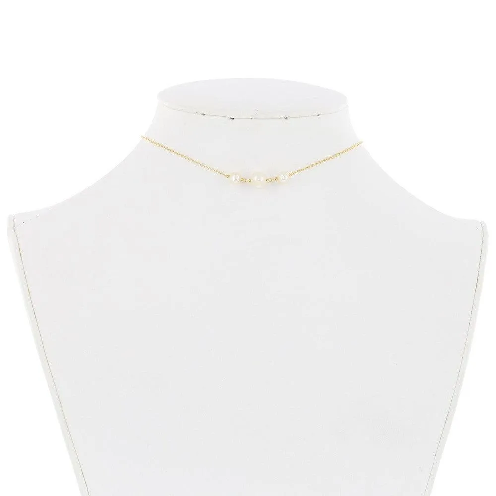 Sterling Silver Three Station FWP Choker Necklace