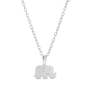 Sterling Silver Tiny Shiny Elephant Necklace
