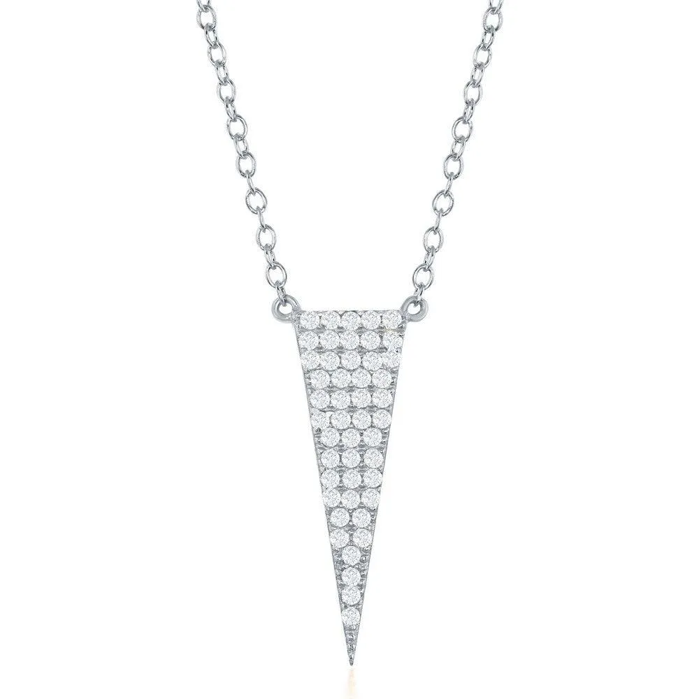 Sterling Silver Triangle CZ Necklace
