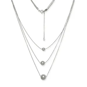 Sterling Silver Triple Strand Bead Necklace