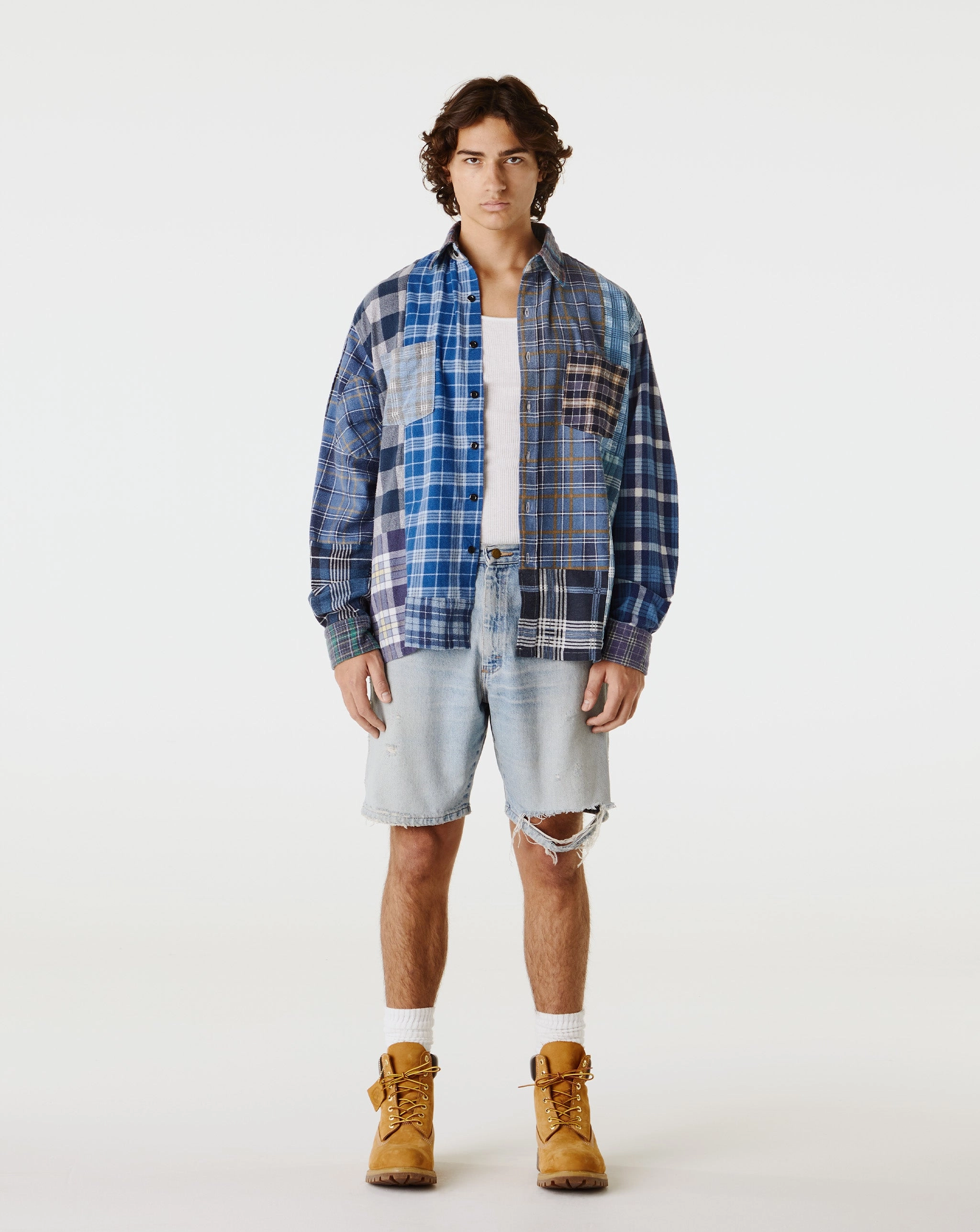 Straight Hem Flannel Shirt