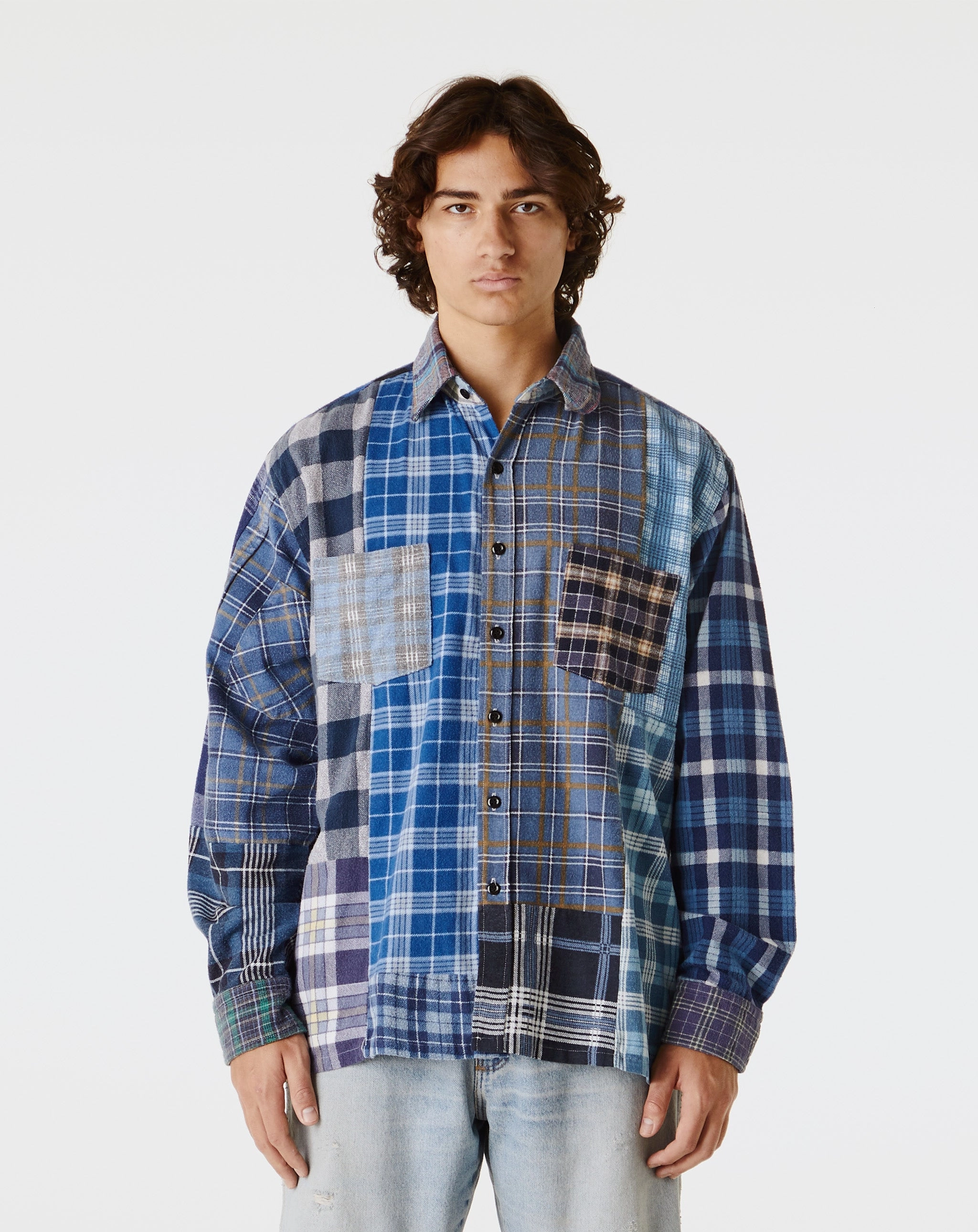 Straight Hem Flannel Shirt