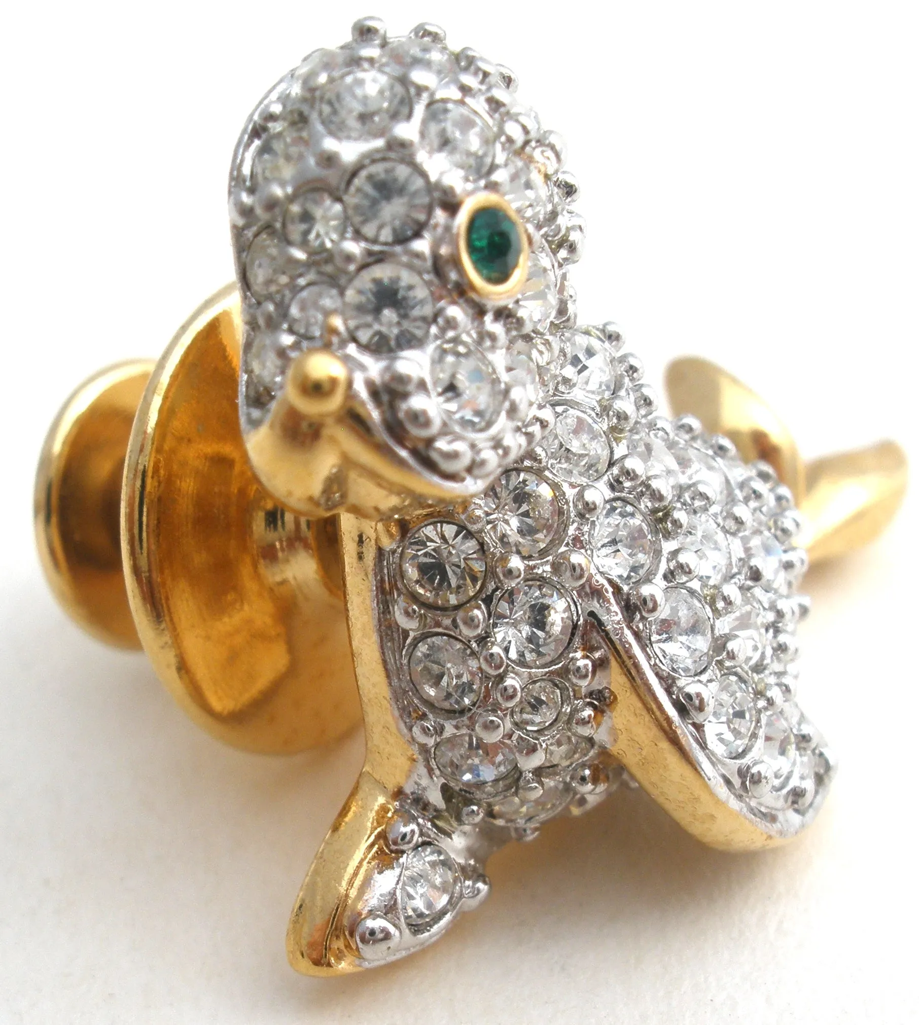 Swarovski Seal Pin or Tie Tack Pave Crystals