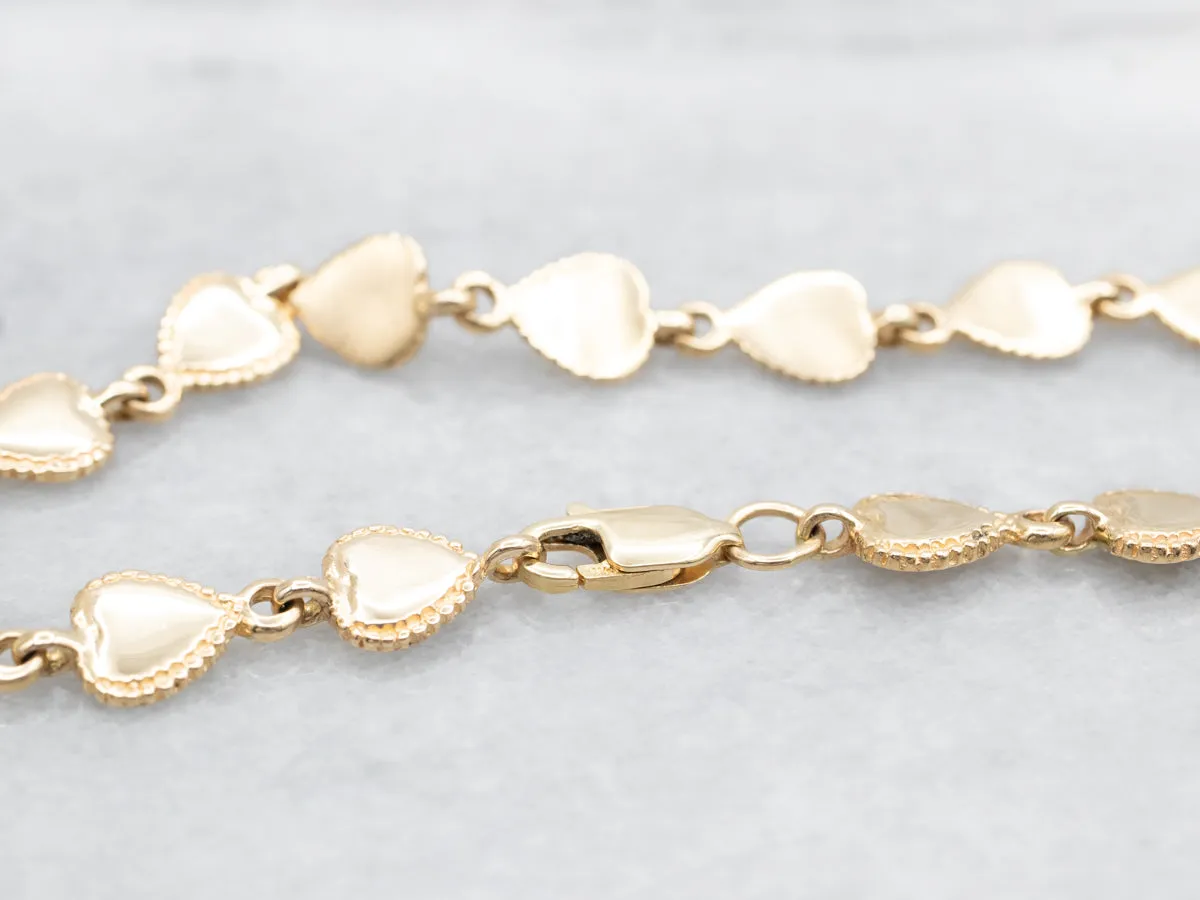 Sweet Vintage Heart Link Bracelet
