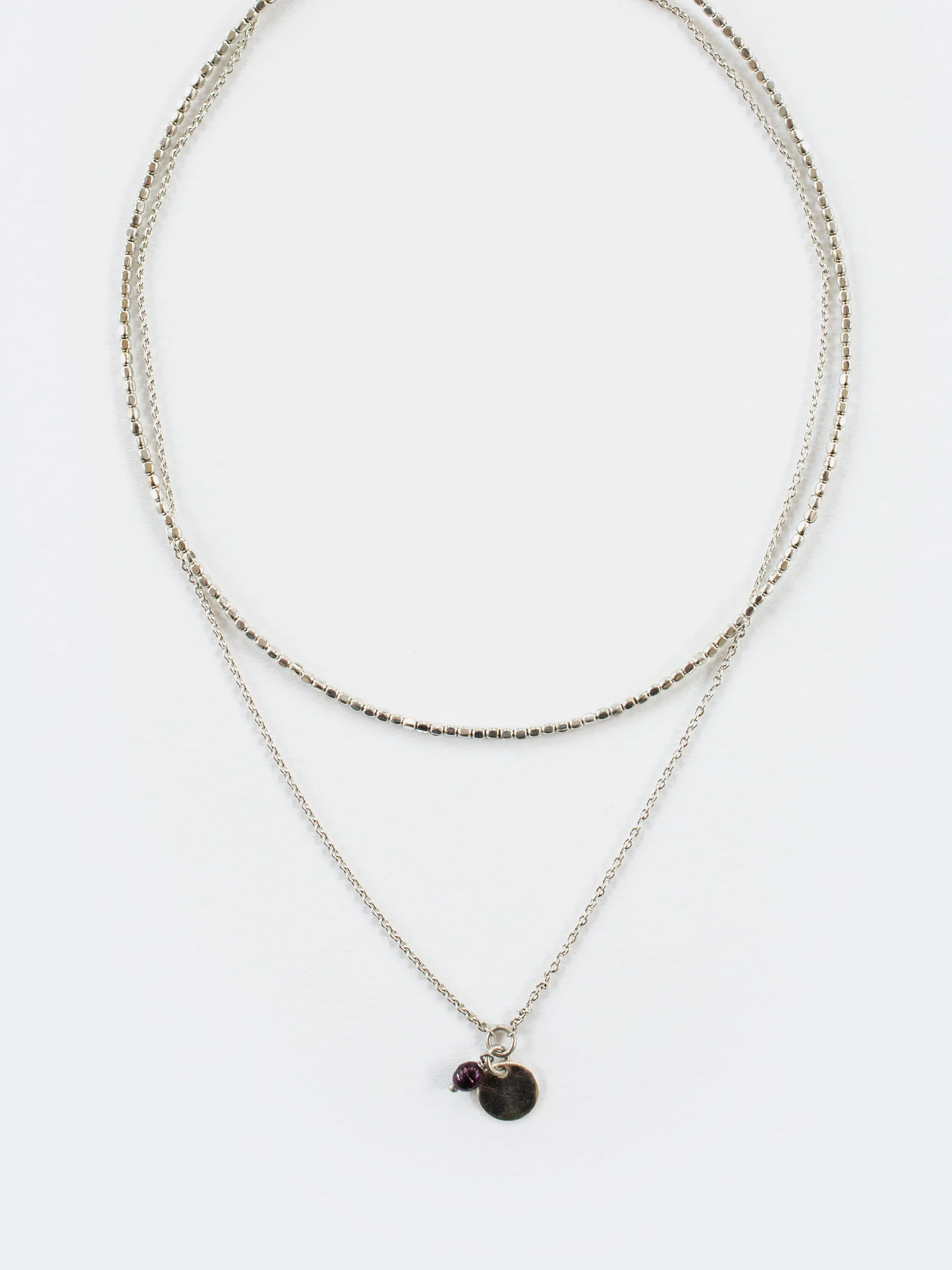 Talisman Layered Necklace - Silver