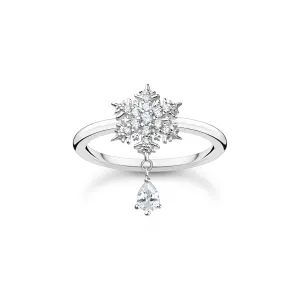 Thomas Sabo Charm Club Sterling Silver Snowflake White Stones Ring D