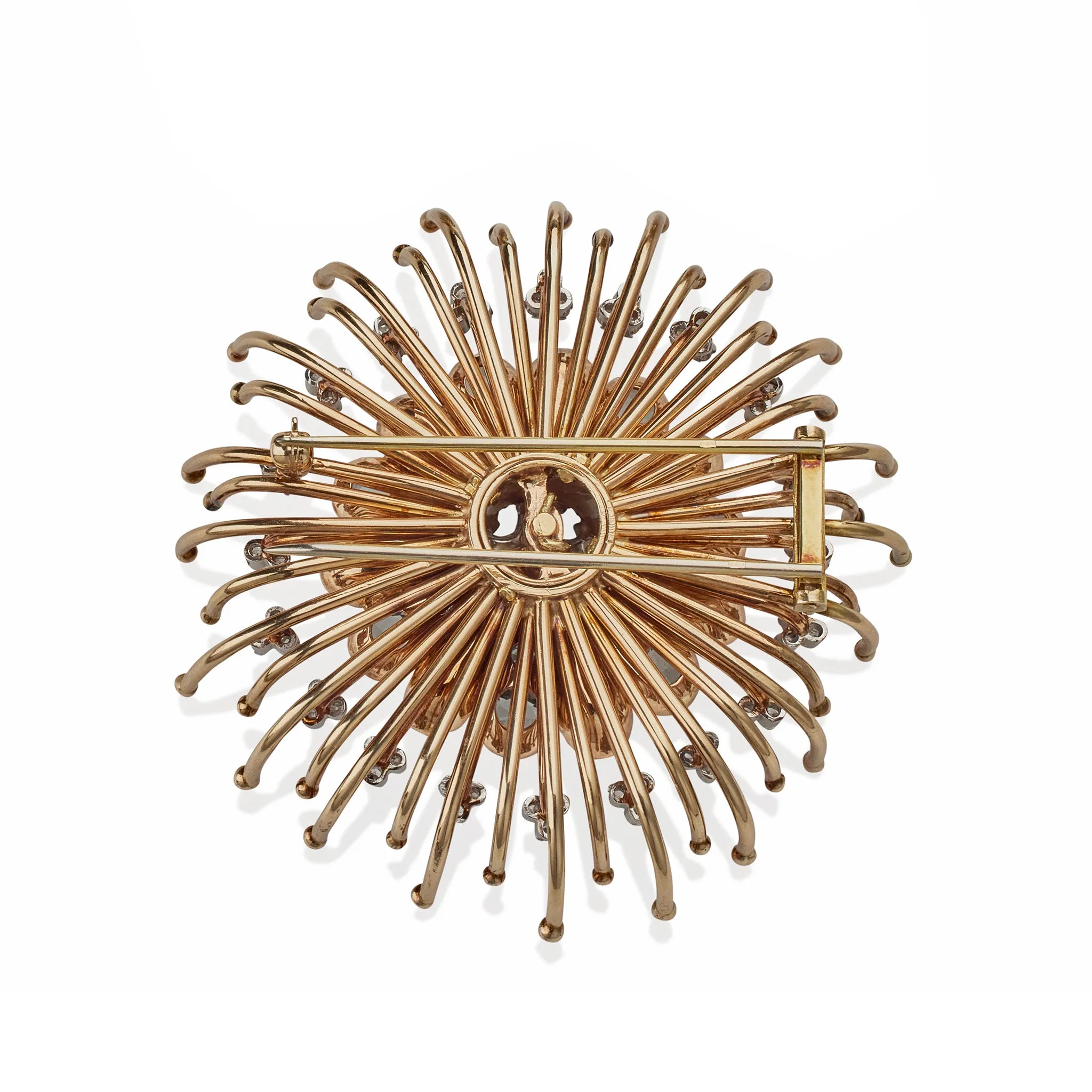 Tiffany & Co. 1940s Aquamarine and Diamond Chrysanthemum Brooch