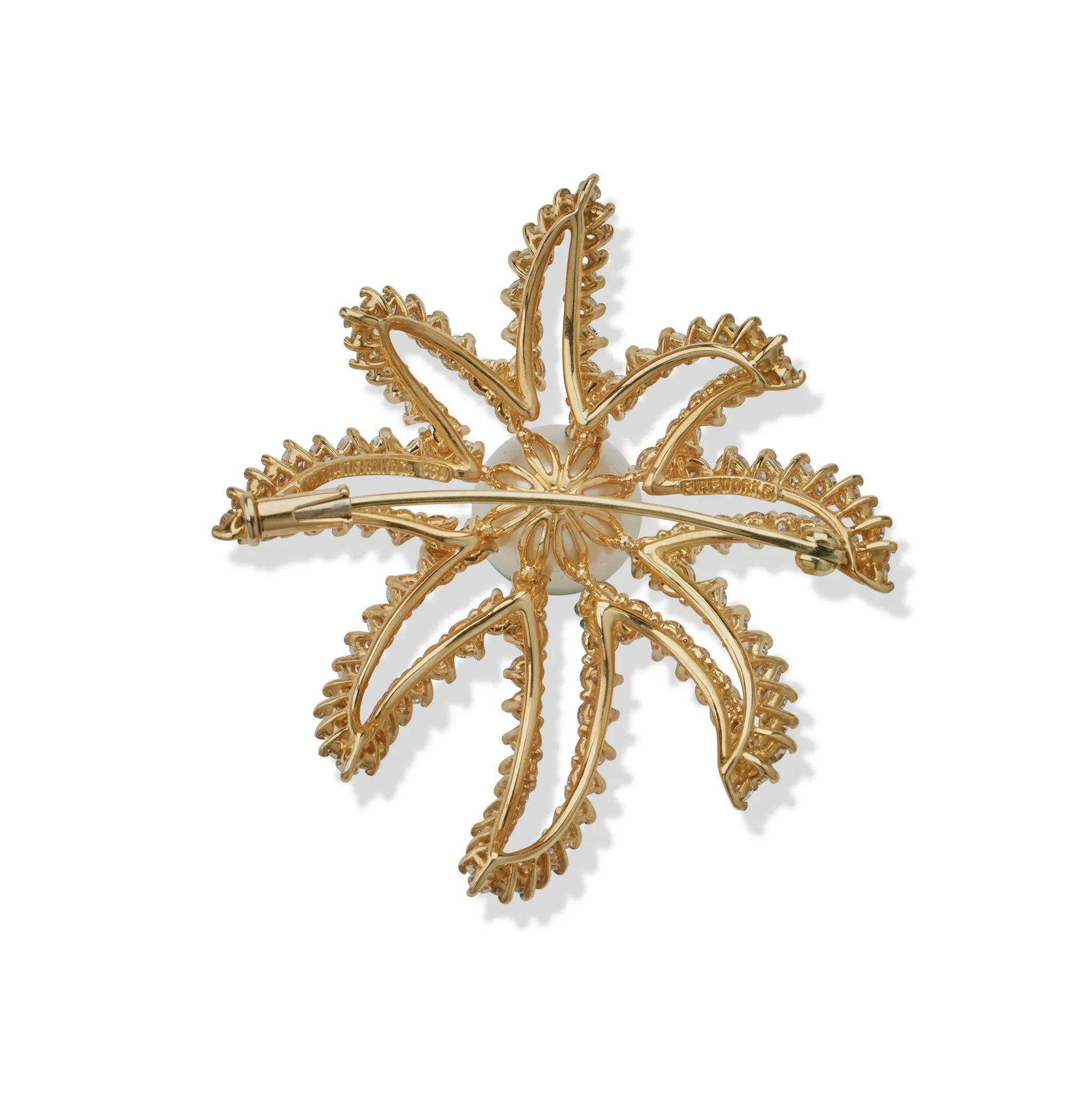 Tiffany & Co. Fireworks Pearl and Diamond Brooch