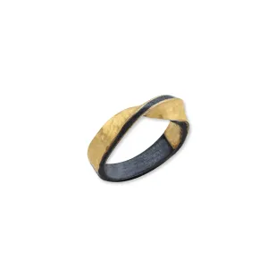 Twist Ring in 24K Fusion Gold & Oxidized Silver