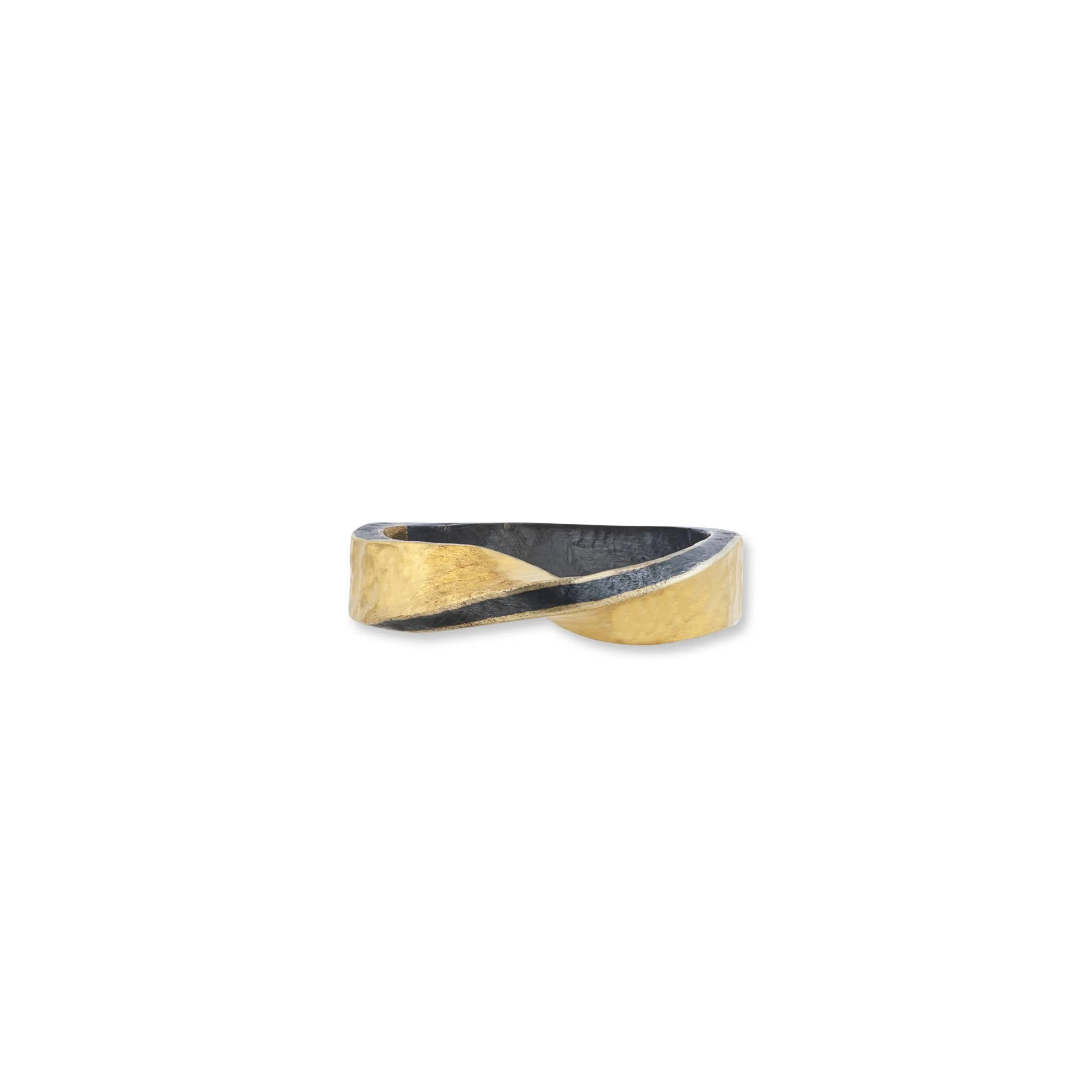 Twist Ring in 24K Fusion Gold & Oxidized Silver