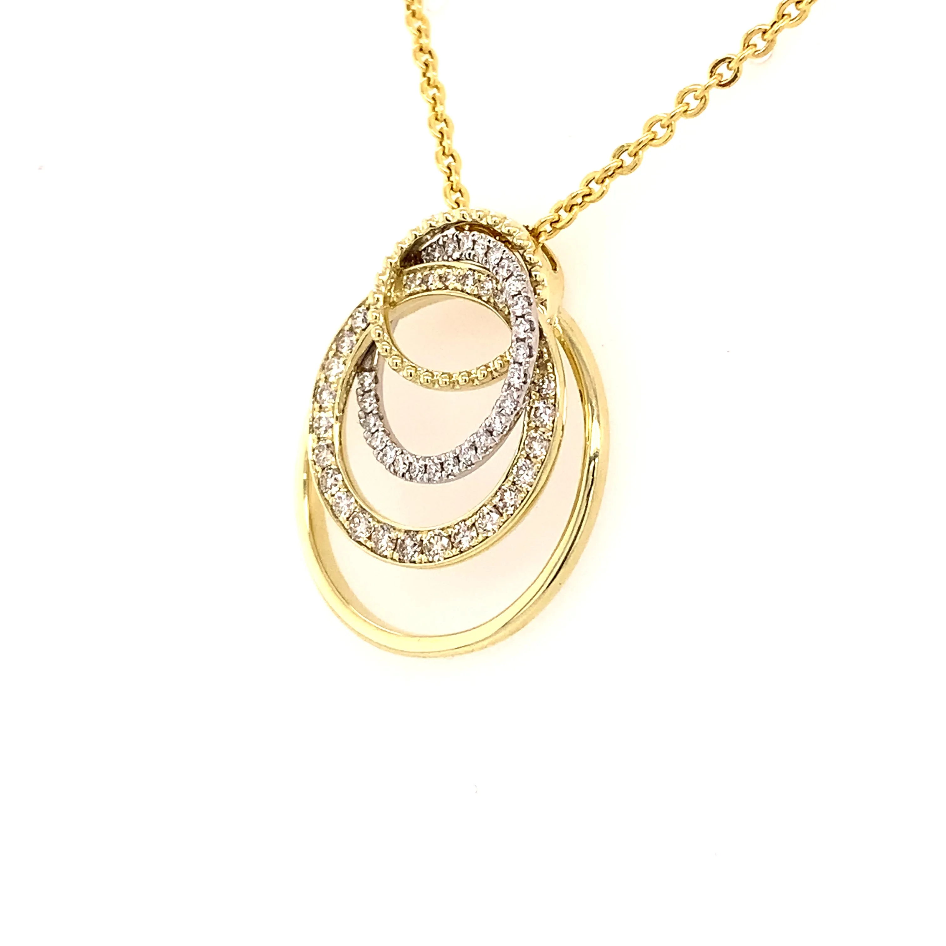 Two-Tone Layered Diamond Pendant