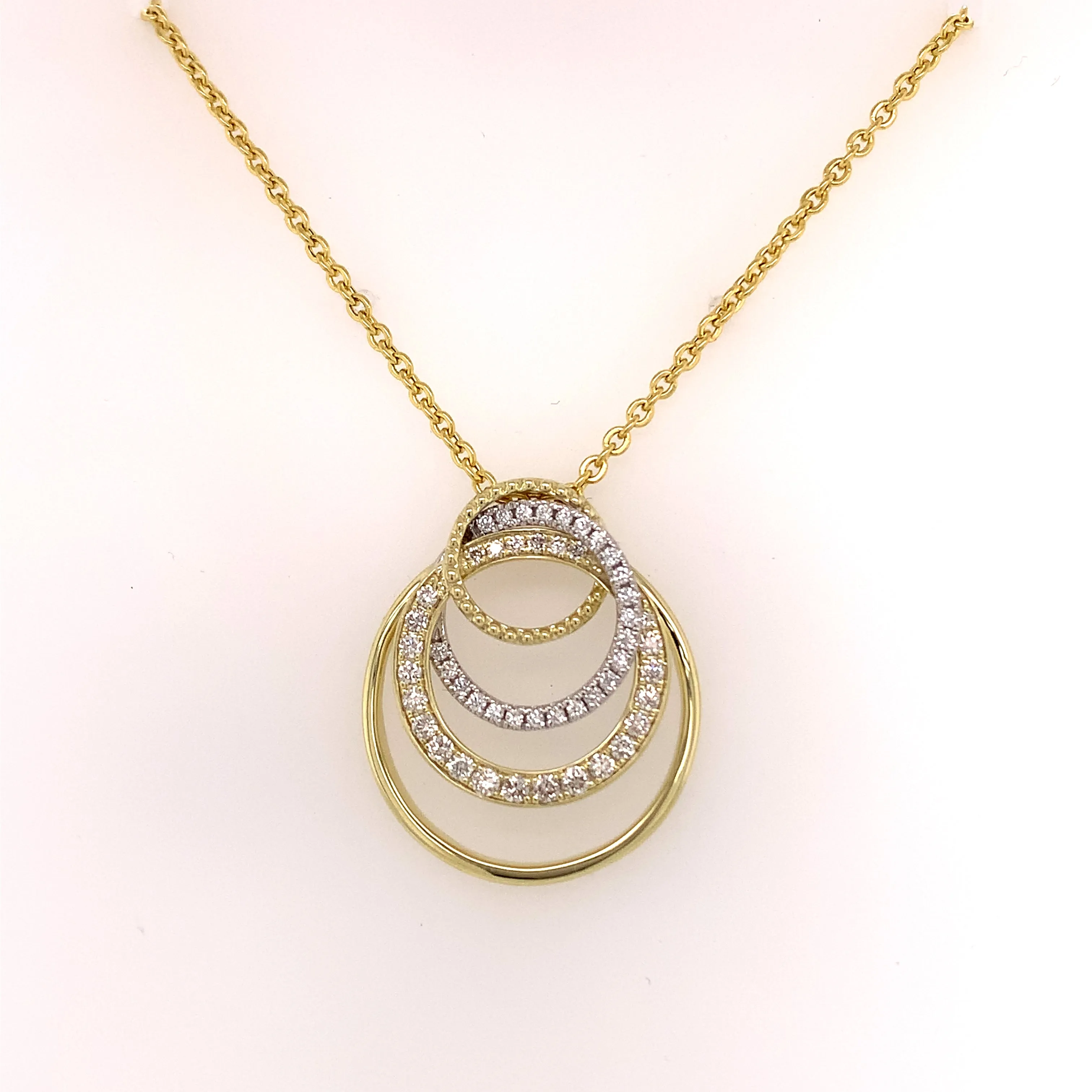 Two-Tone Layered Diamond Pendant