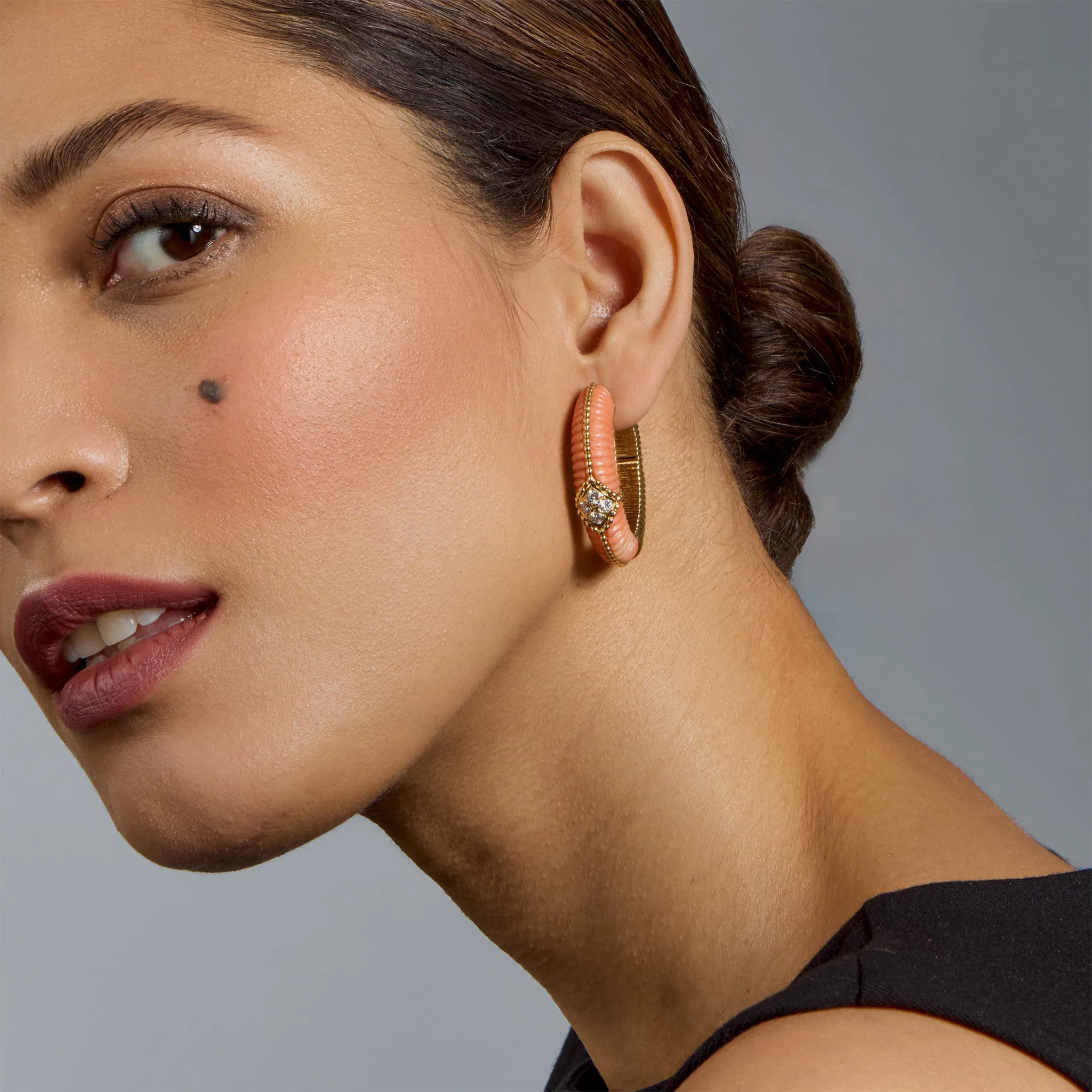 Van Cleef & Arpels Coral Hoop Earrings